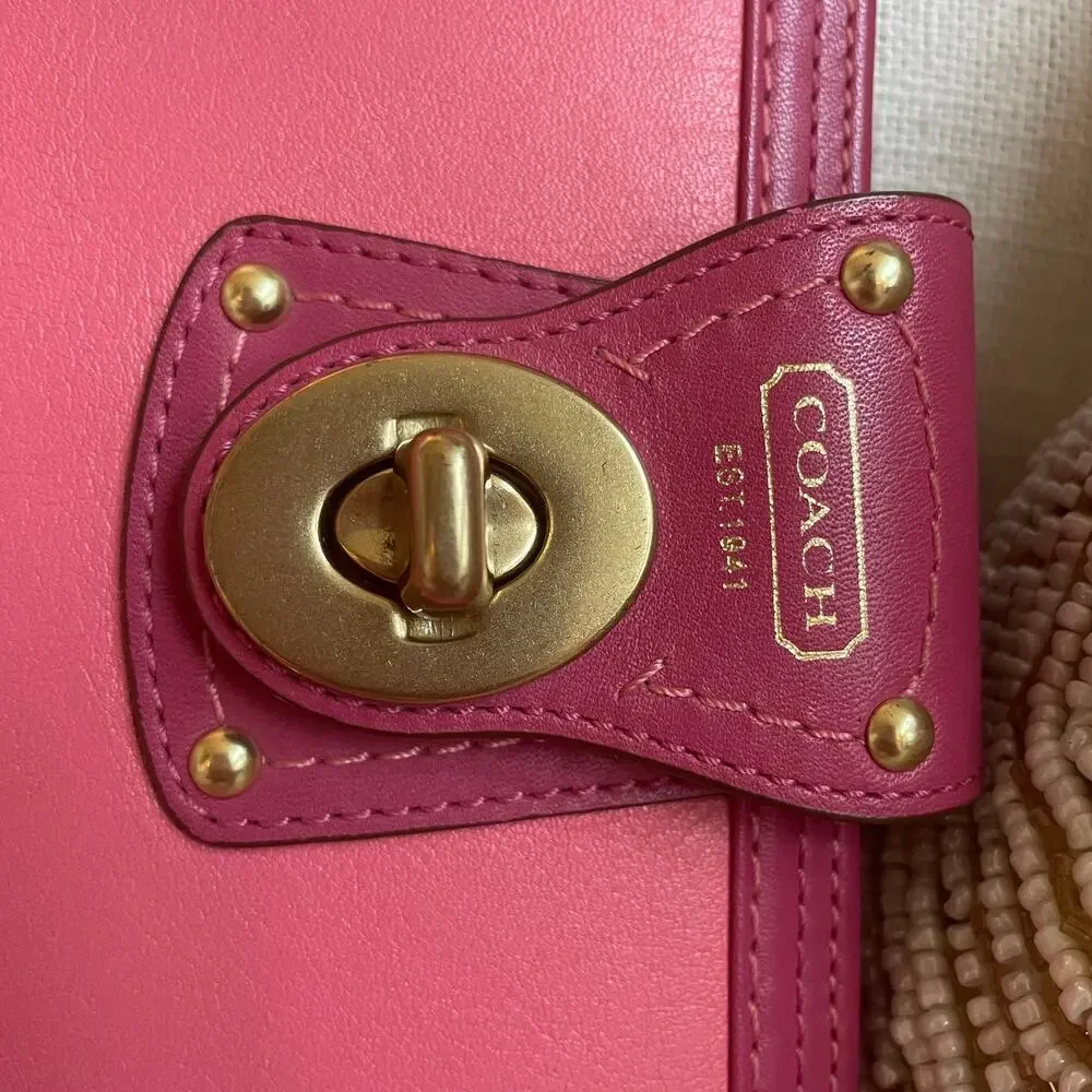 Coach Legacy Turnlock Planner Cover Pink Leather Agenda, Pen, Notebook Rare Y2K